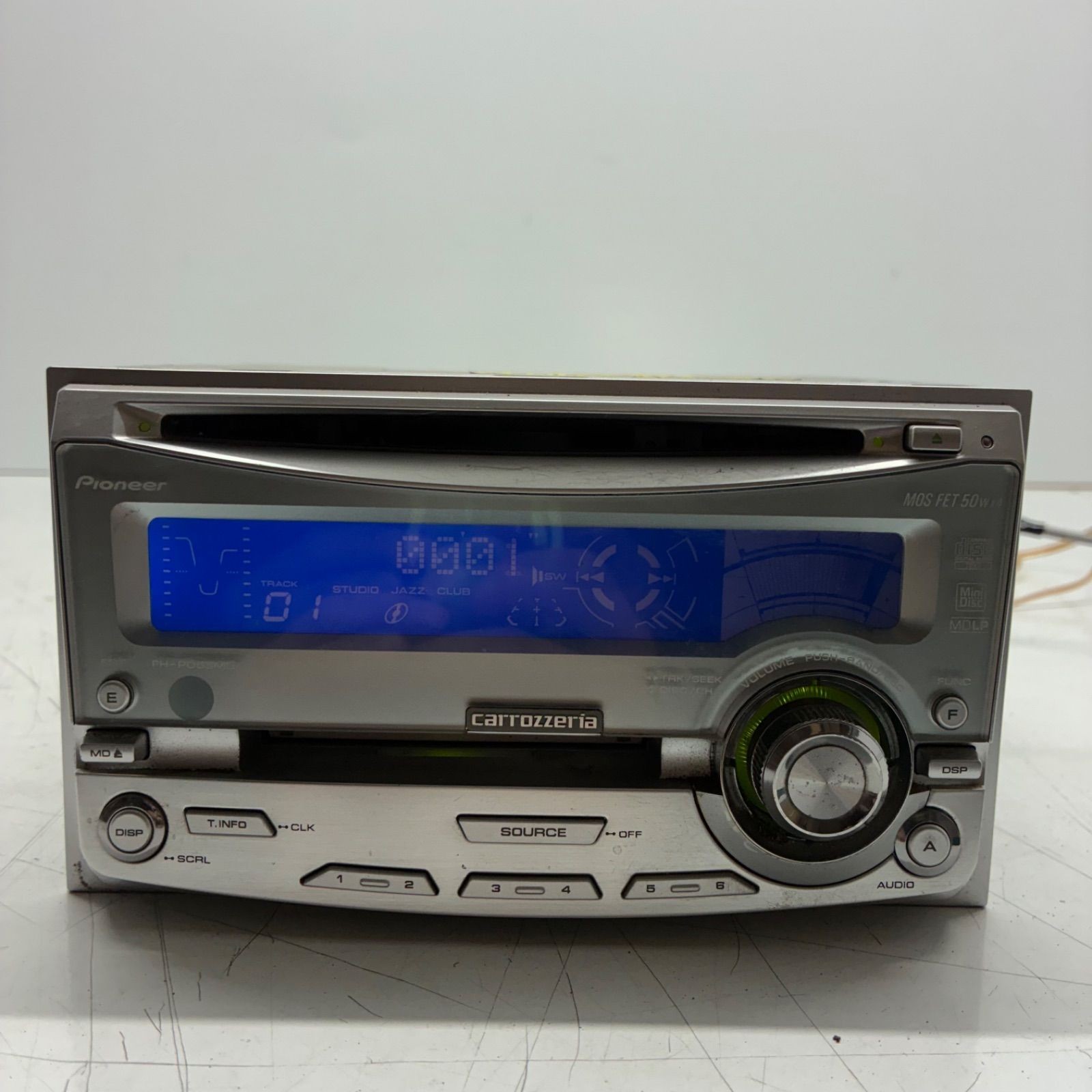 Tested Pioneer Carrozzeria 2DIN FH-P055MD Car Audio CD MD Equalizer DSP