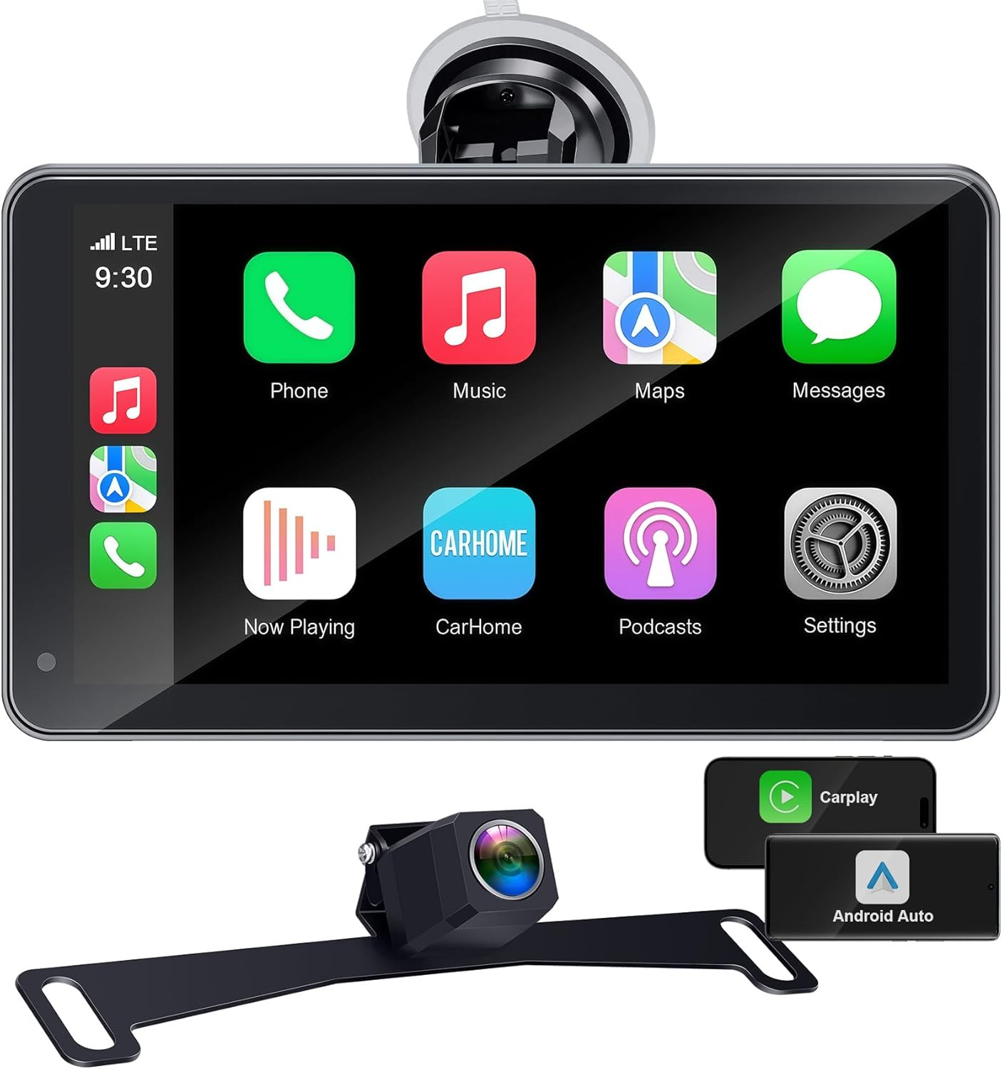 Portable Carplay Screen with Backup Camera – Plug-Play 7-Inch HD 1080P Car Touch