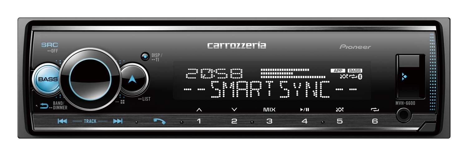 Pioneer Carrozzeria MVH-6600 1DIN Bluetooth USB Car Audio DSP NEW