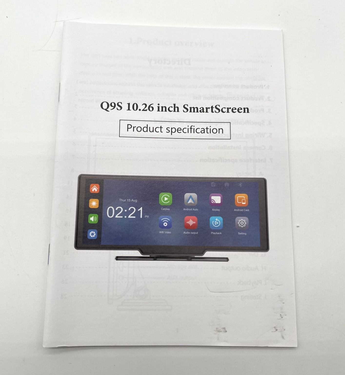 Smart Touch 10.26″ Screen Car Multimedia Player with Voice Command Model: Q9S