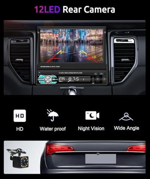 Single Din Car Stereo Radio with AppIe Carplay & Android Auto Airplay