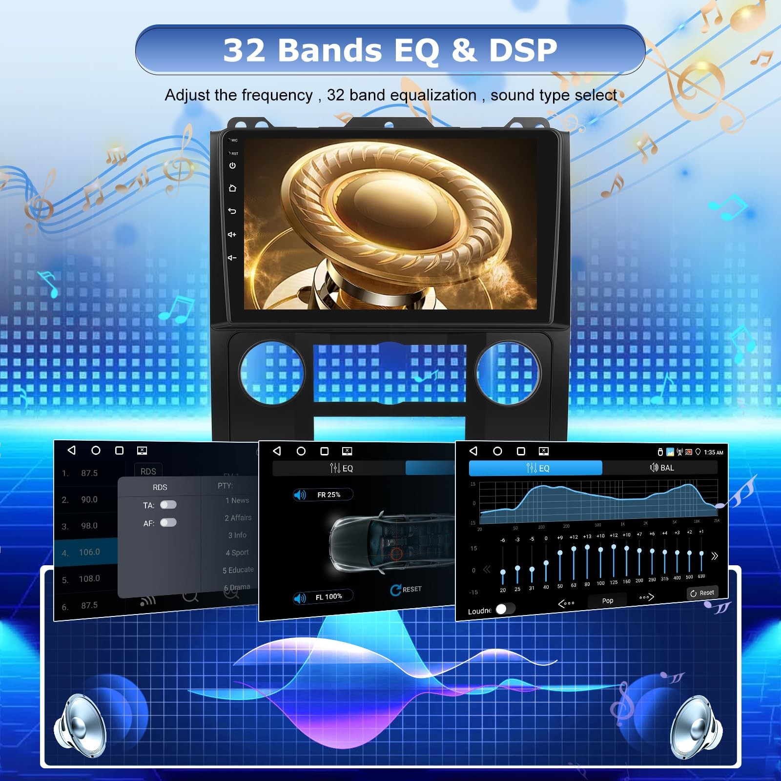 9″ Touchscreen Wireless Carplay Android Auto Stereo for 2007-2012 Ford Escape