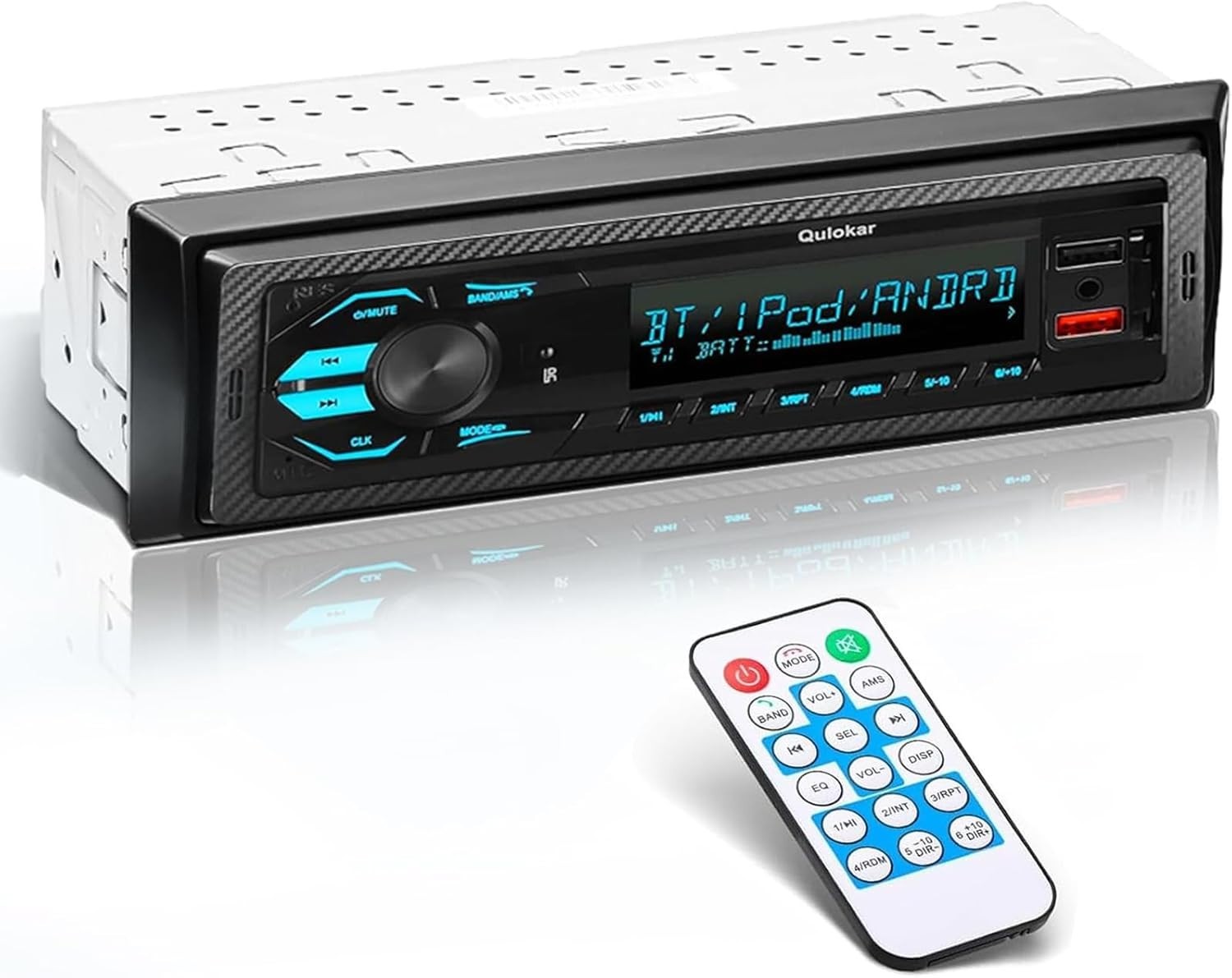 Ultimate Single DIN Car Stereo with Hands-Free Calling & Vibrant 7-Color Display