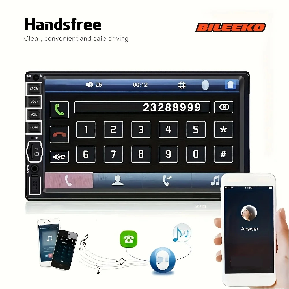 Car Radio Headunit MP5 Player Stereo Navigation Phone Touch Screen for 2 DIN