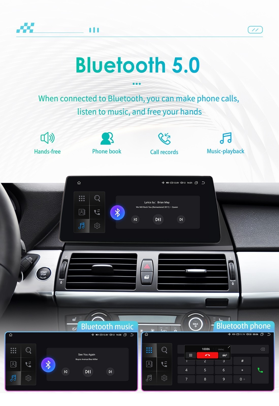 10.33″ 64GB Android Car Radio Carplay GPS Navi For BMW X5 X6 CCC CIC 2007-2010