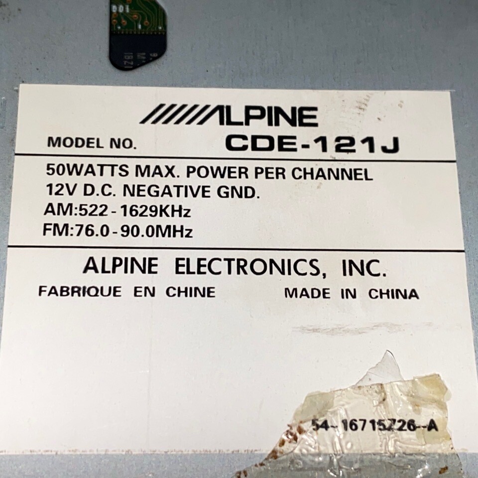 Alpine CD player Caste USB 1DIN CDE-121J