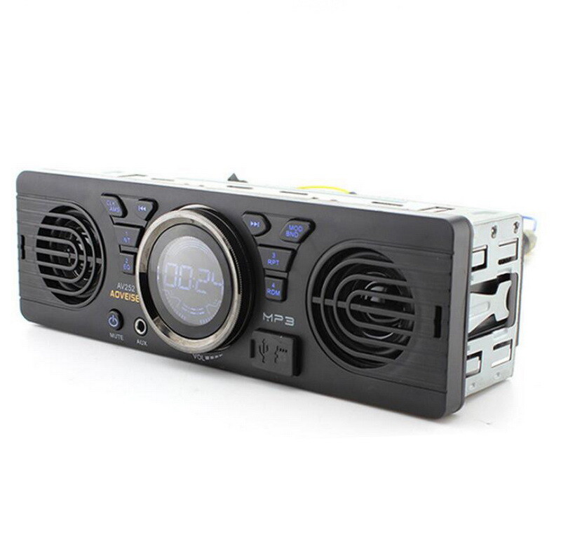 Single 1 Din FM Bluetooth Car Stereo Radio Head Unit Built-in Speakers In-Dash