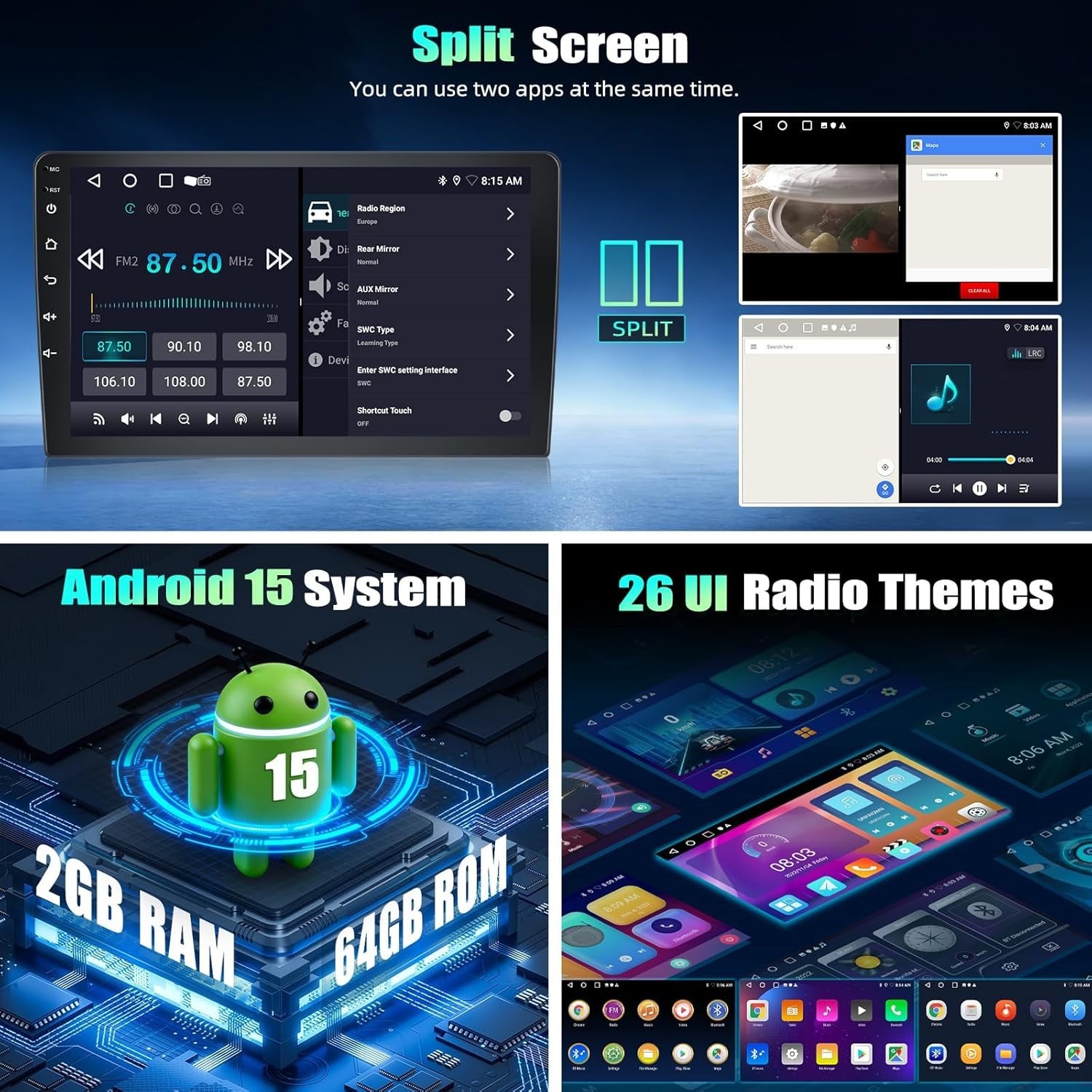 Honda CRV 2007-2011 Android Car Stereo 9in Wireless CarPlay Android Auto GPS
