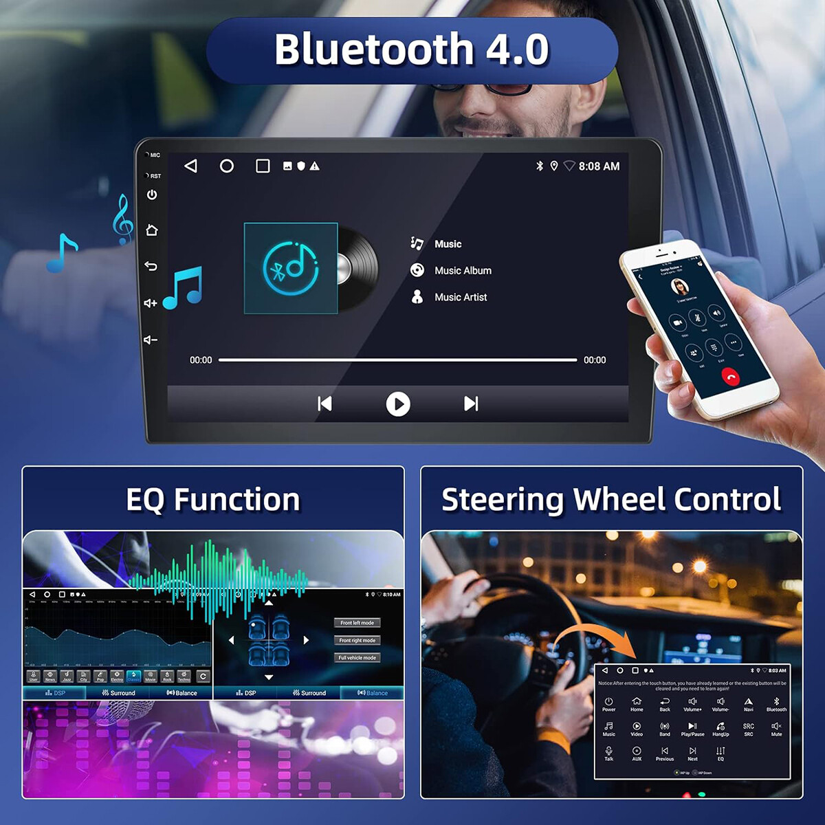 For Toyota Camry 2015 2016 2017 QLED Touch Screen Car Radio BT GPS RDS Cam