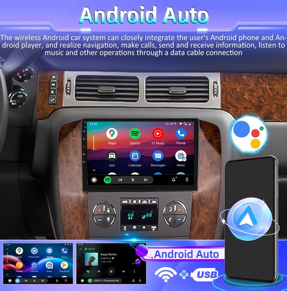 Carplay For GMC Chevy Tahoe Sierra Yukon 2007-2013 Android 13 Car Stereo Radio