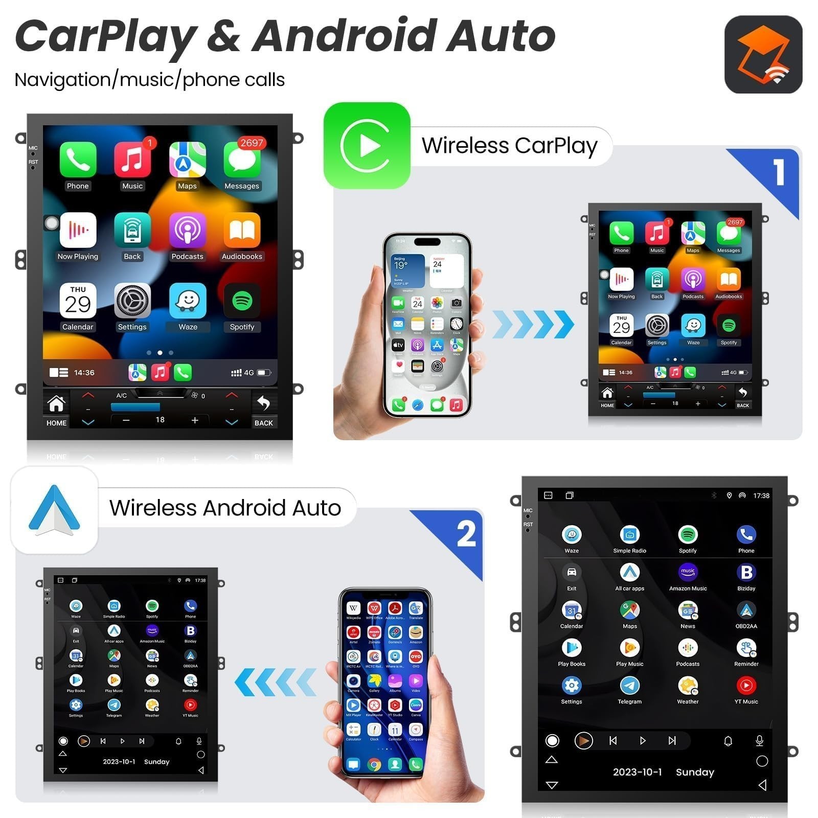 Car Radio Stereo Carplay For Cadillac ATS/XTS/SRX/CTS Quad Core Player