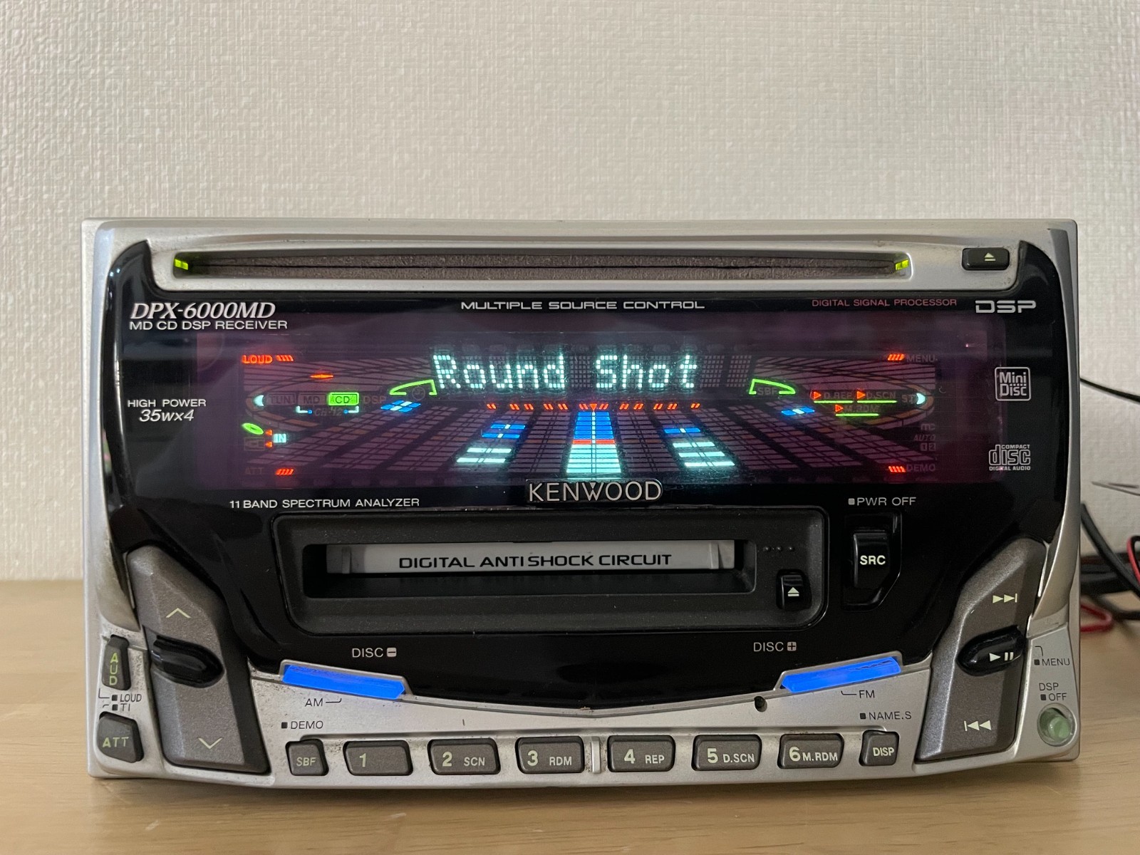 Kenwood DPX-6000MD 2DIN Car Audio CD MD Bluetooth Player Tested Working