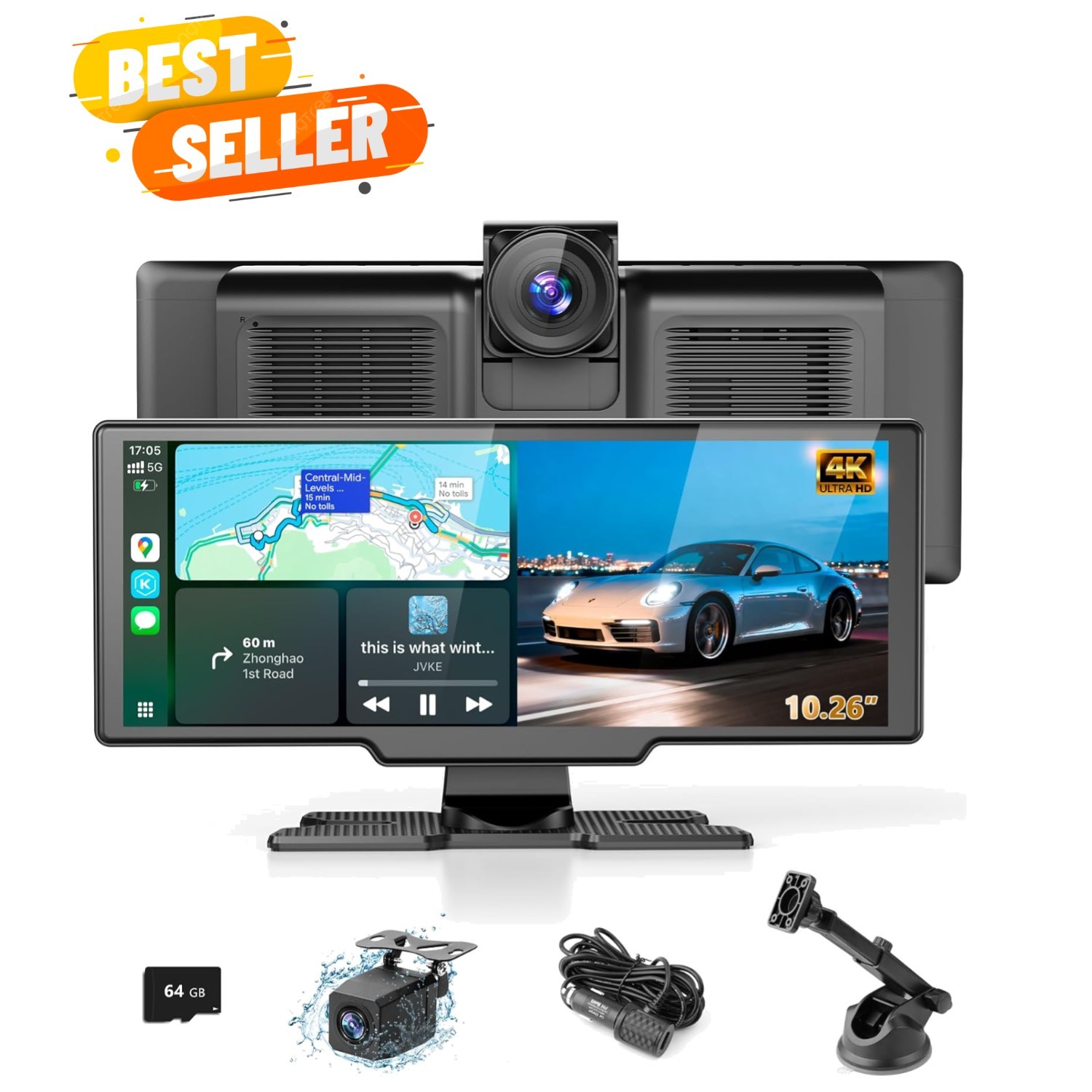 Multifunctional Wireless Carplay Tablet: 4K Camera & Bluetooth 5.0 Integration