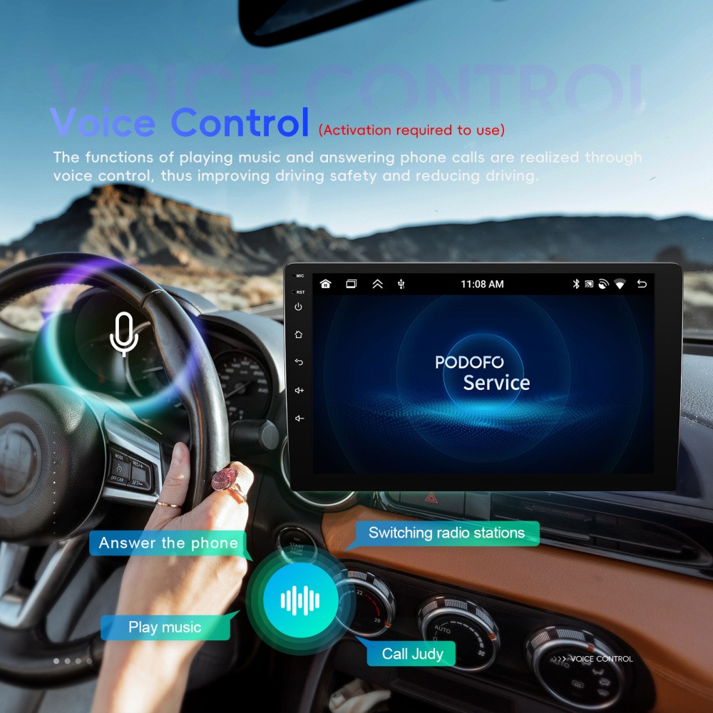 6G+128G 8 Core 2 Din CarPlay Car Stereo Radio Android 15.0 GPS Navi DSP WIFI IPS