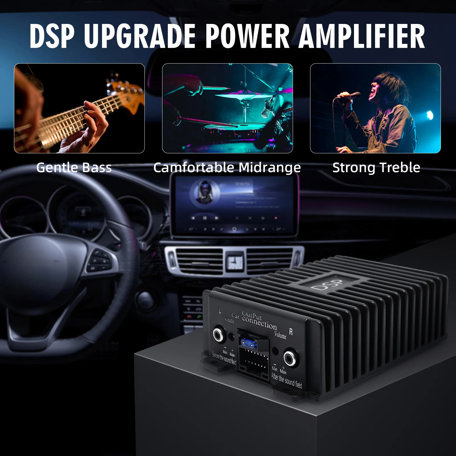 Car DSP 4 Channel Amplifier Equalizer Android Radio Sound Enhancement Processor