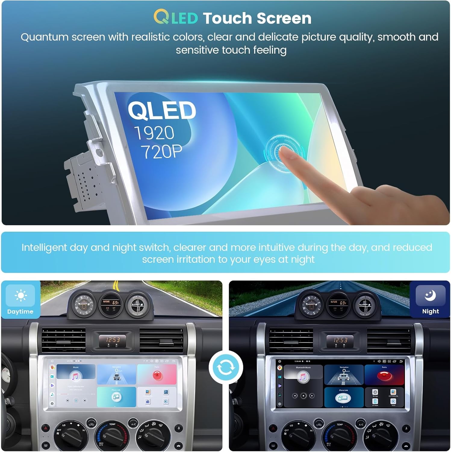 12.3Inch Car Stereo Radio For Toyota FJ Land Cruiser 2006-2021 GPS Carplay Navi
