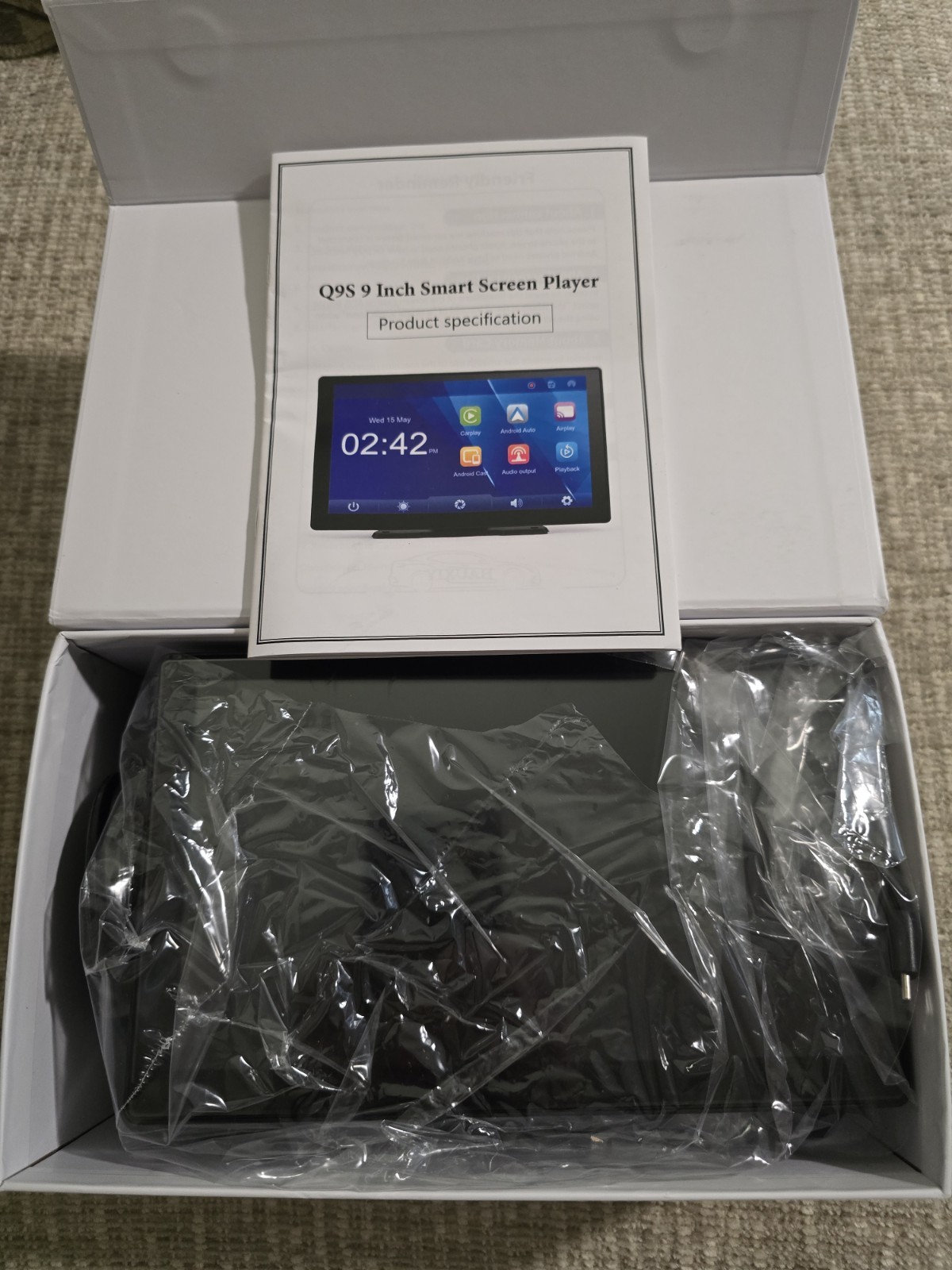 New 9″ Q9S Wireless Smartscreen Apple CarPlay Android Auto Bluetooth Car Display