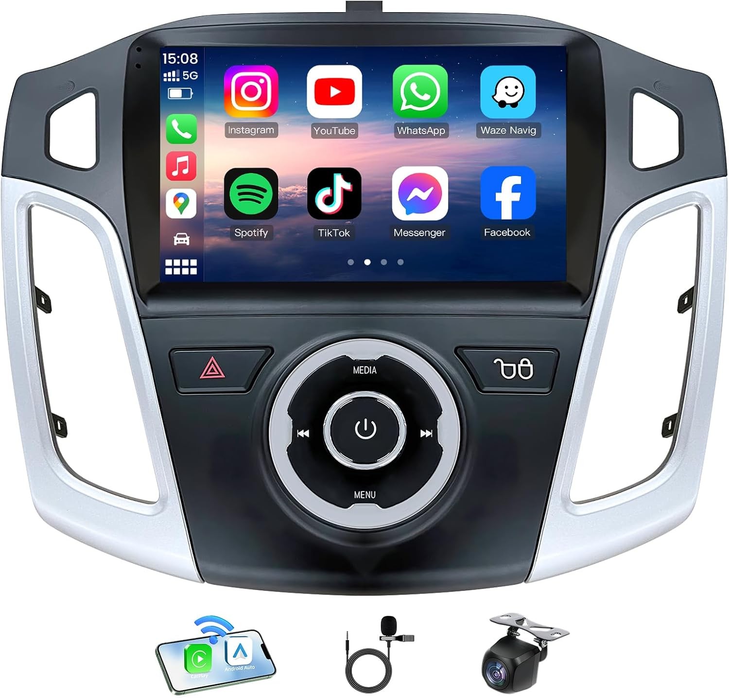 8Core 4+64G Car Stereo Radio For Ford Focus 2012-2018 GPS WiFi 1280*800 carplay