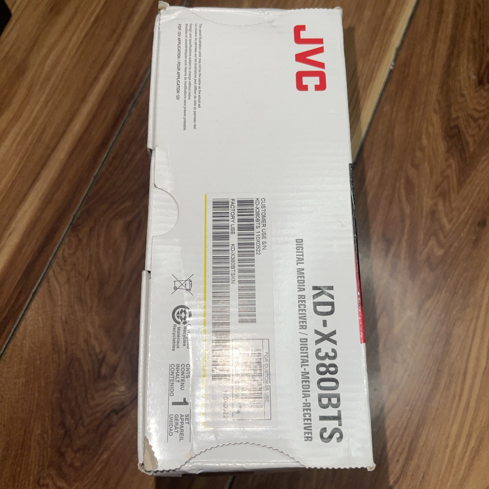 JVC KD-X380BTS Digital Media Receiver Single-DIN Built-in Amazon Alexa Bluetooth