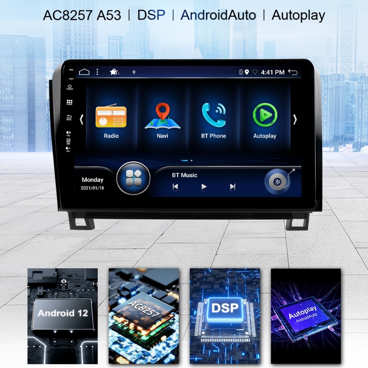 For Toyota Tundra 08-13 Sequoia 08-17 Car Radio Android 14 GPS NAVI USB CarPlay