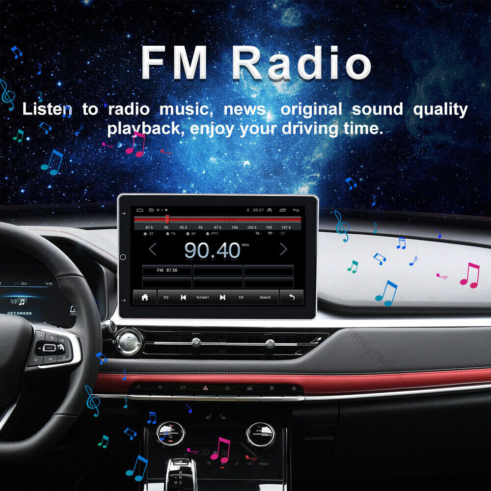 Rotatable 10.1″ Car Stereo Radio Android 13 2Din Apple Carplay GPS Navi WIFI BT