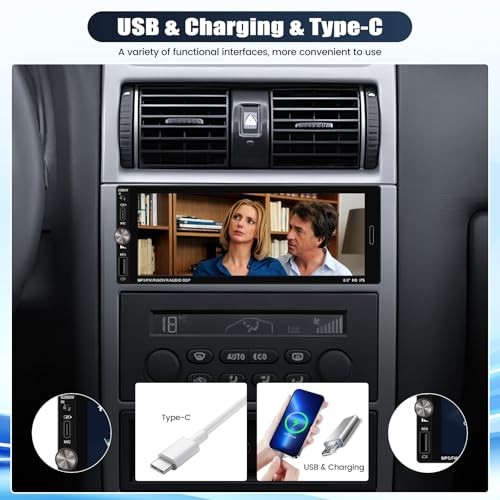 Single Din Touchscreen Car Stereo with Wireless 6.9 Inch with A Button