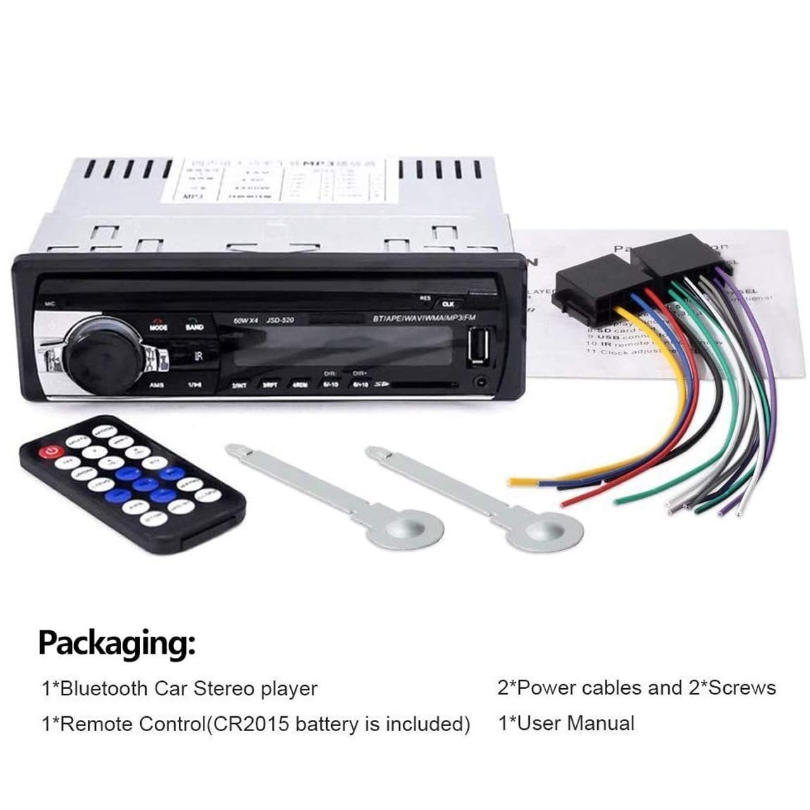 WEPARTICULAR Single Din Car Stereo Radio Receiver Bluetooth Hands-Free,…