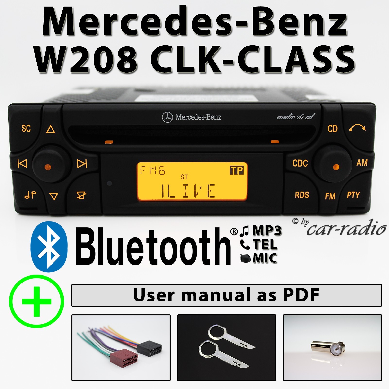 Mercedes W208 Car Stereo Bluetooth Radio Audio 10 CD MF2910 OEM Genuine CLK C208