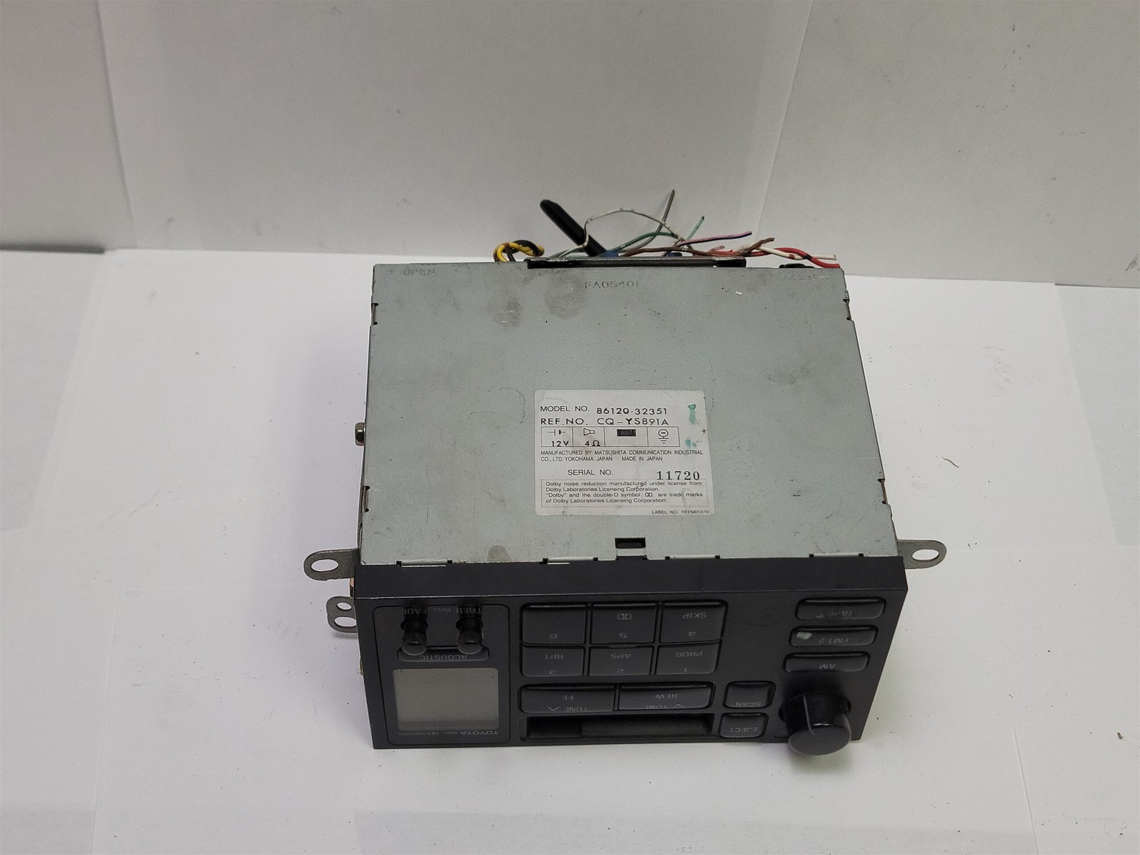 Toyota Matsushita 51601 / 86120-32351 / CQ-Ys891A / Cassette Radio (untested)