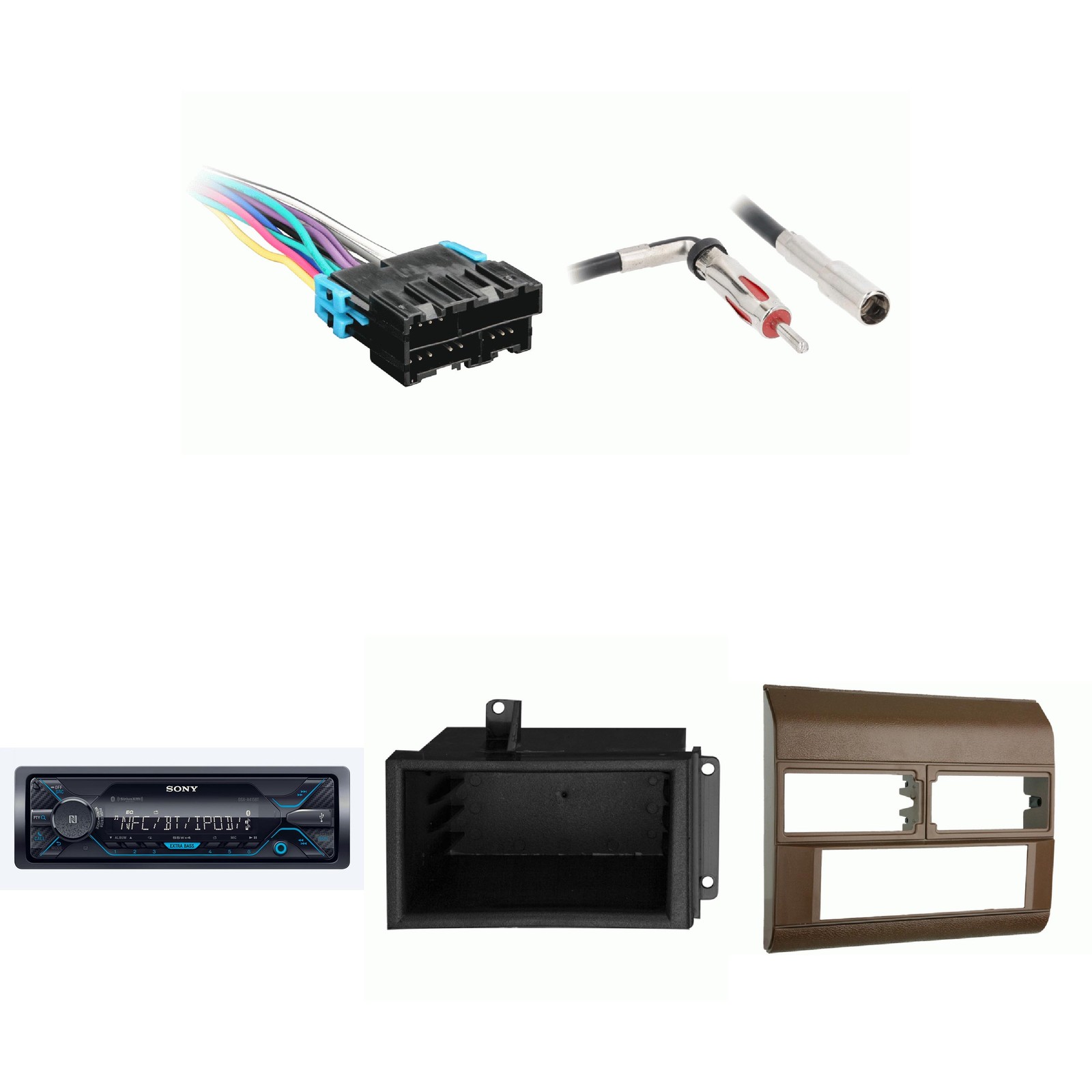 SONY DSX-A415BT Single Din Radio Bundle BEIGE Dash includes pocket Compatible…