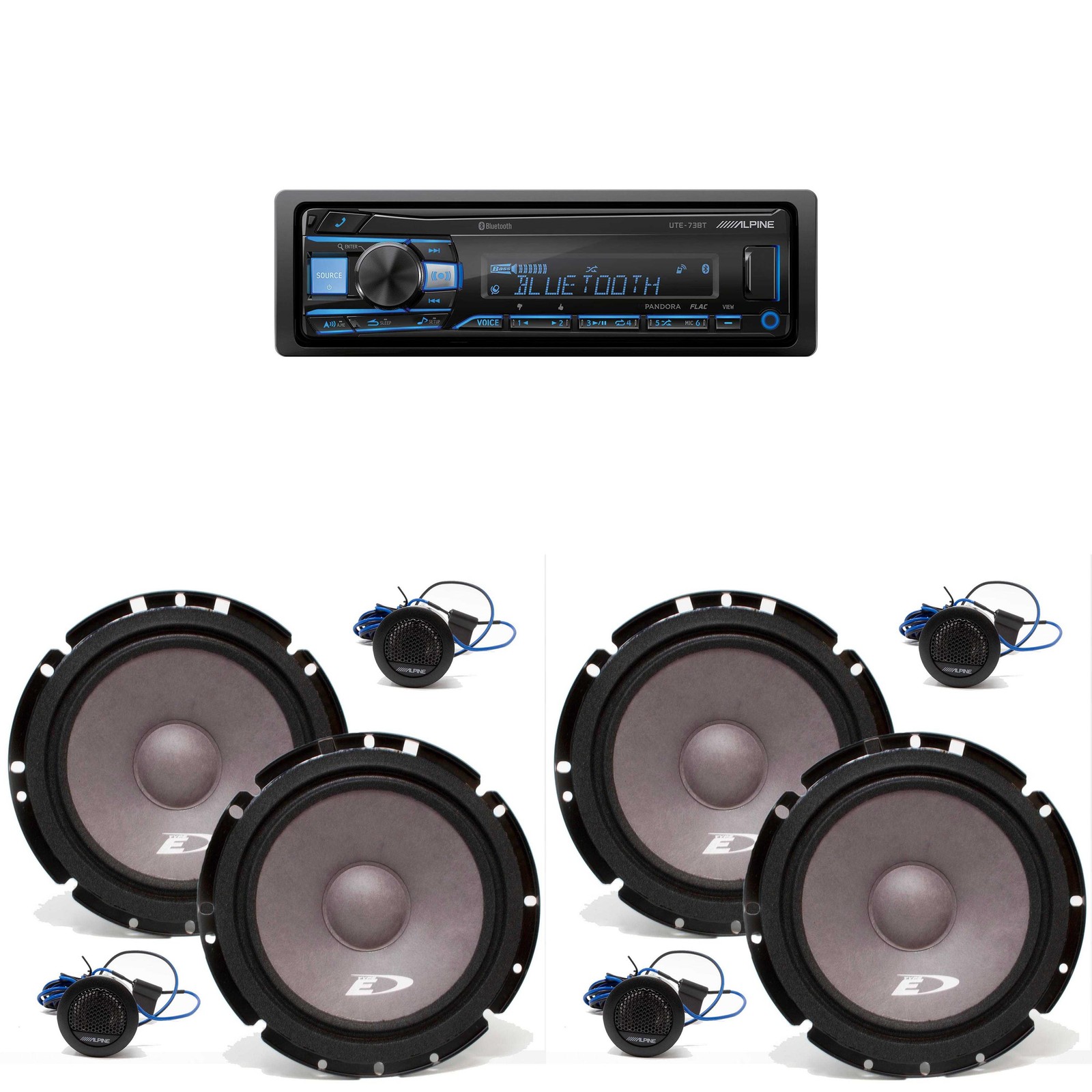 Alpine UTE-73BT Bluetooth® Multimedia Receiver (Does Not Play CDs) with Two P…