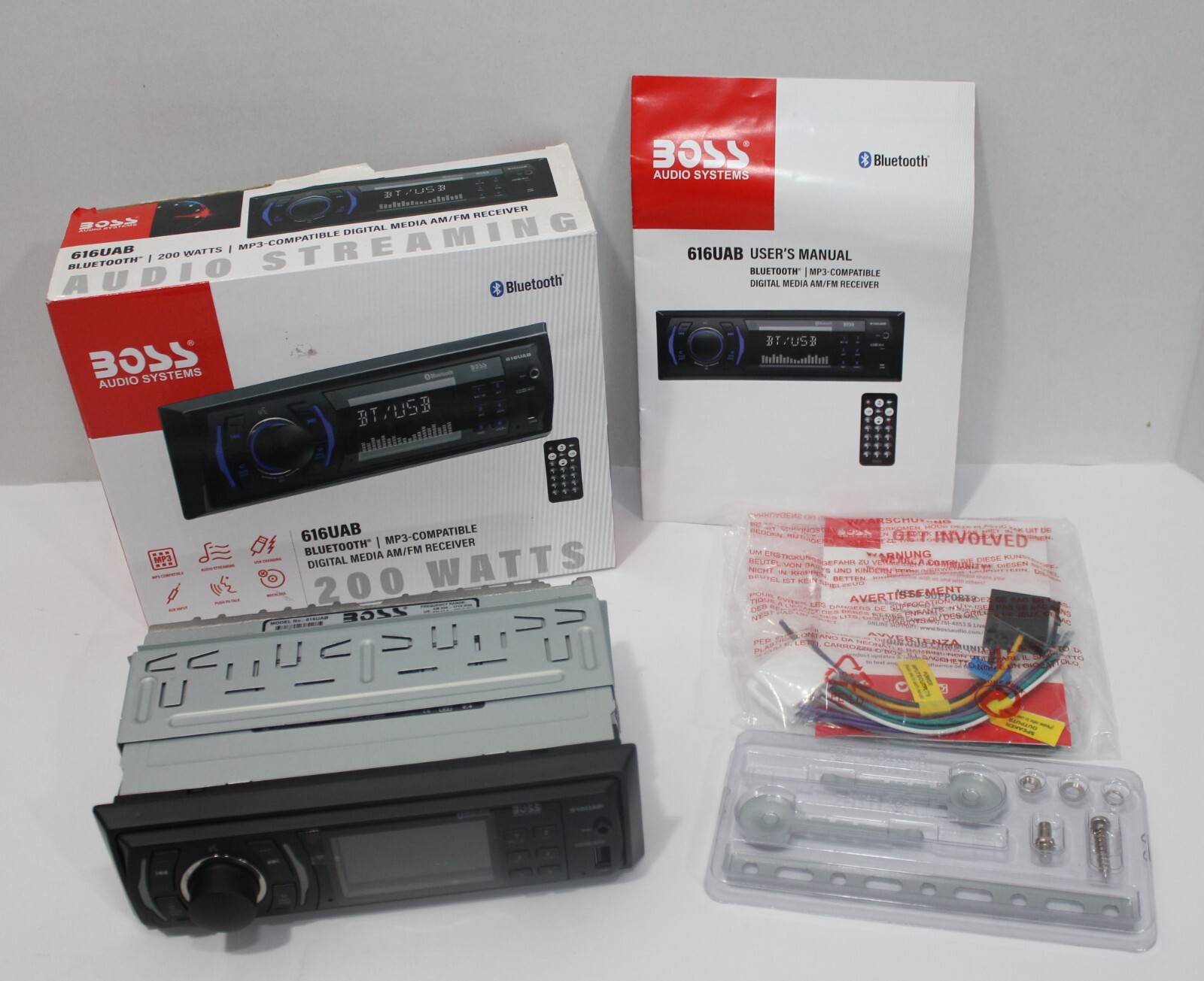 BOSS Audio Systems 616UAB Multimedia Car Stereo – Single Din LCD Bluetooth Radio