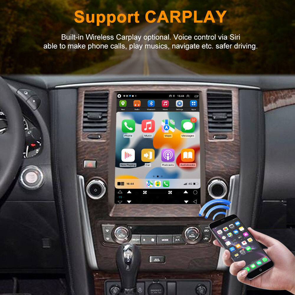 Tesla Style Android 13 For Nissan Patrol 2010-2018 Vertical Screen Car GPS 32GB