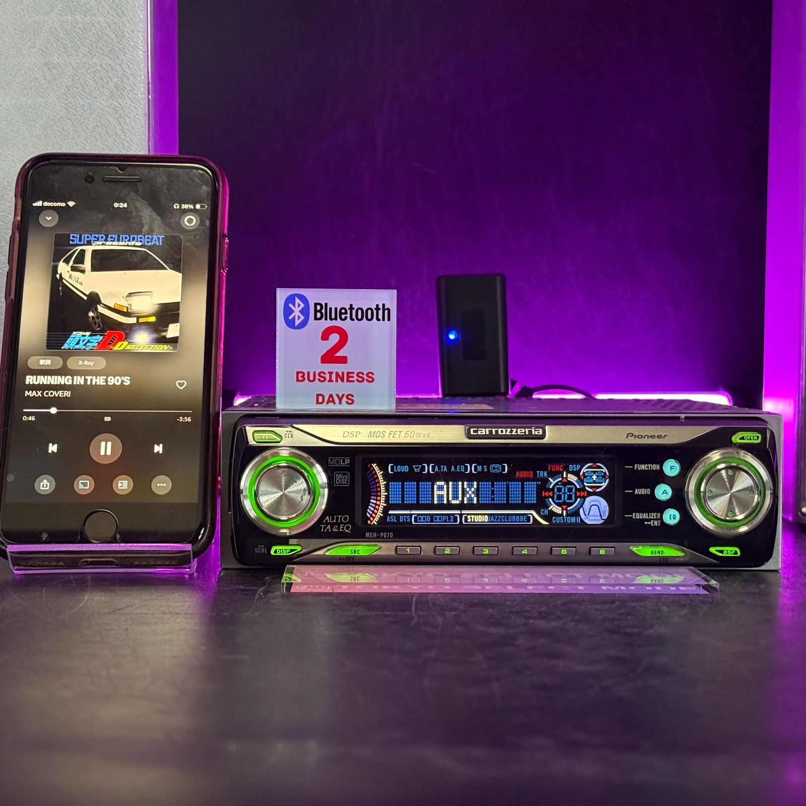 Pioneer Carrozzeria MEH-P070 Car Audio MD Player 1DIN DSP Added Bluetooth Stock