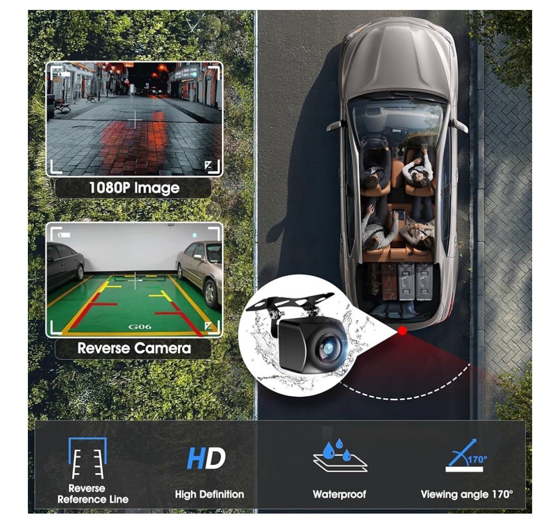 Portable Wireless Car Stereo, 7″ HD Touchscreen CarPlay Android Camera Mirroring