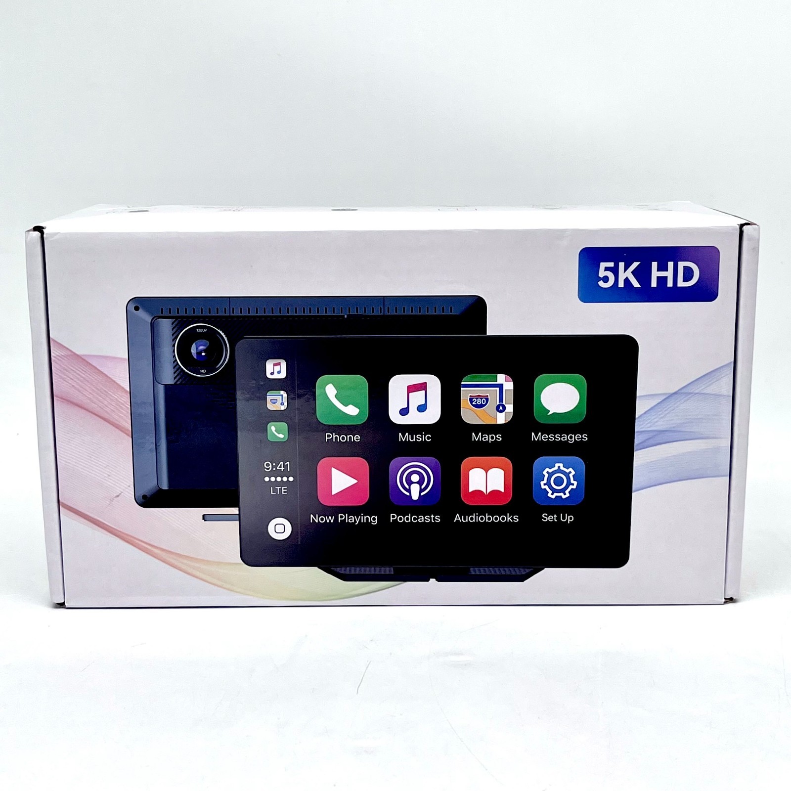 9” Portable Wireless Apple CarPlay & Android Auto Car Monitor 5K HD