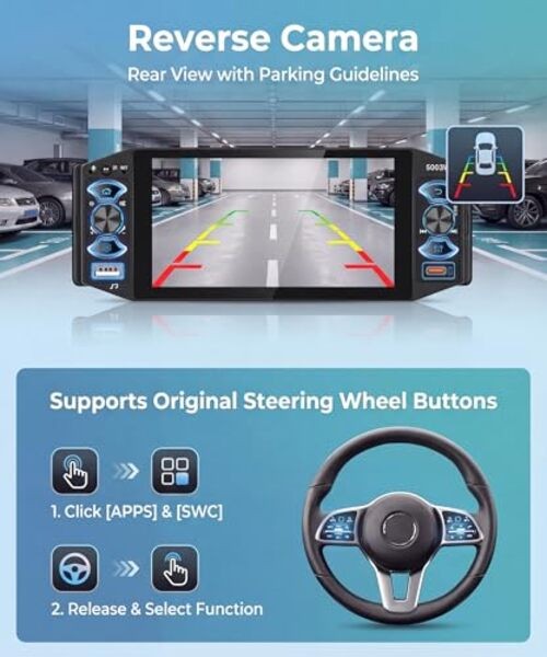 5 Inch Single Din Car Stereo MP5 Multimedia Player with Wireless Carplay