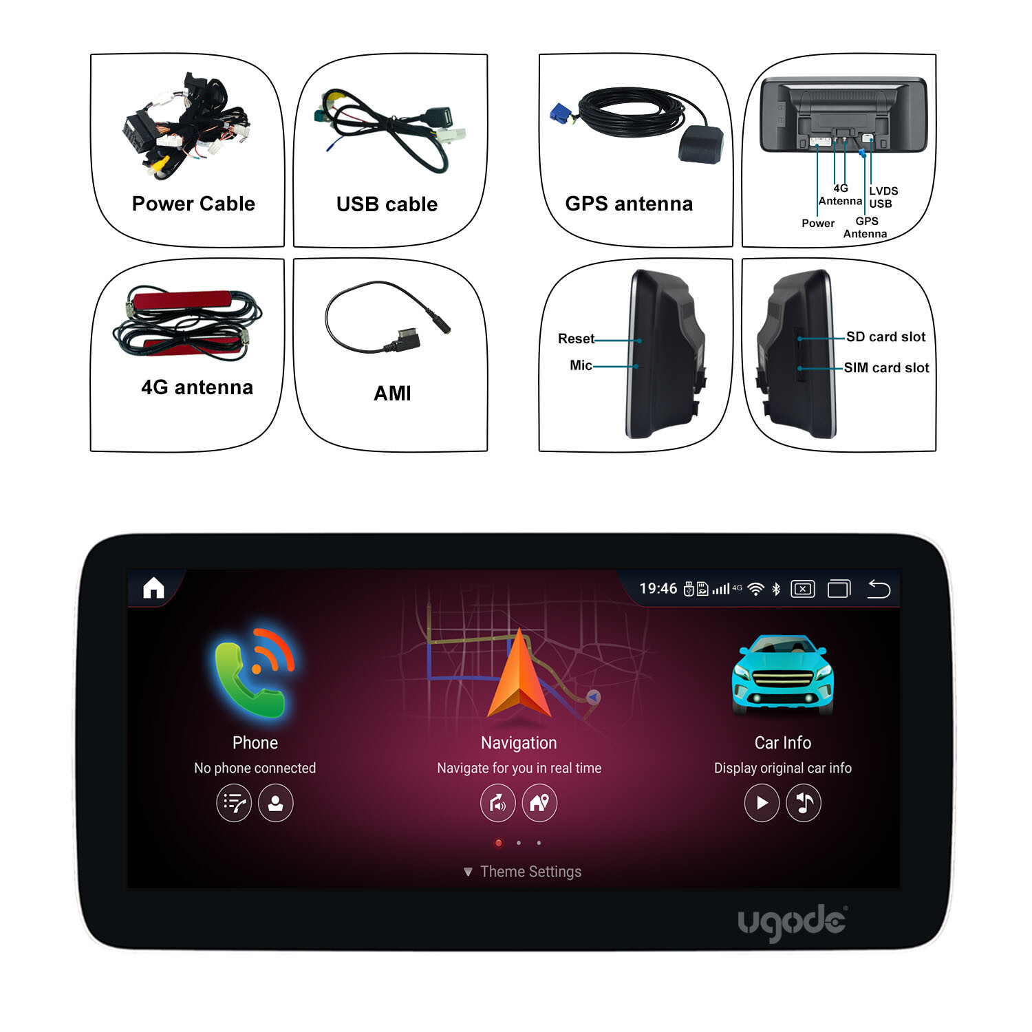 12.3″ Android Screen Display CarPlay Autoradio Mercedes Benz A CLA GLA W176 X156