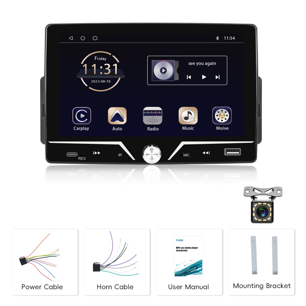 7″ Single 1Din Apple CarPlay Car Stereo Radio Touchscreen Bluetooth FM TYPE-C