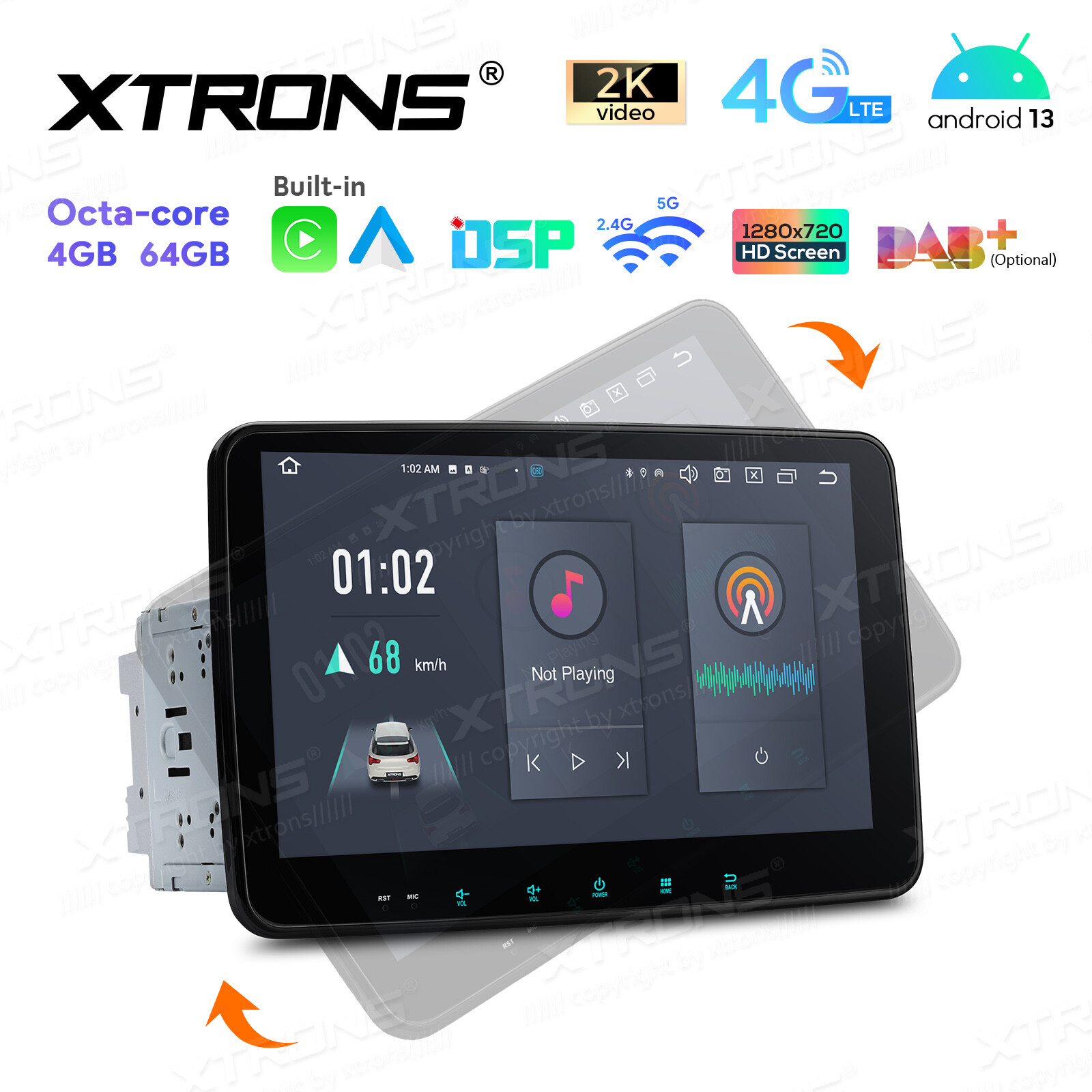 10.1” QLED Double 2 DIN Android 13 8-Core Car Stereo GPS Radio Navi Head Units