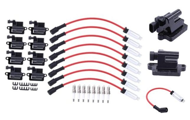 Square Ignition Coil and Spark Plug Wires for GMC Yukon Savana Sierra Chevy