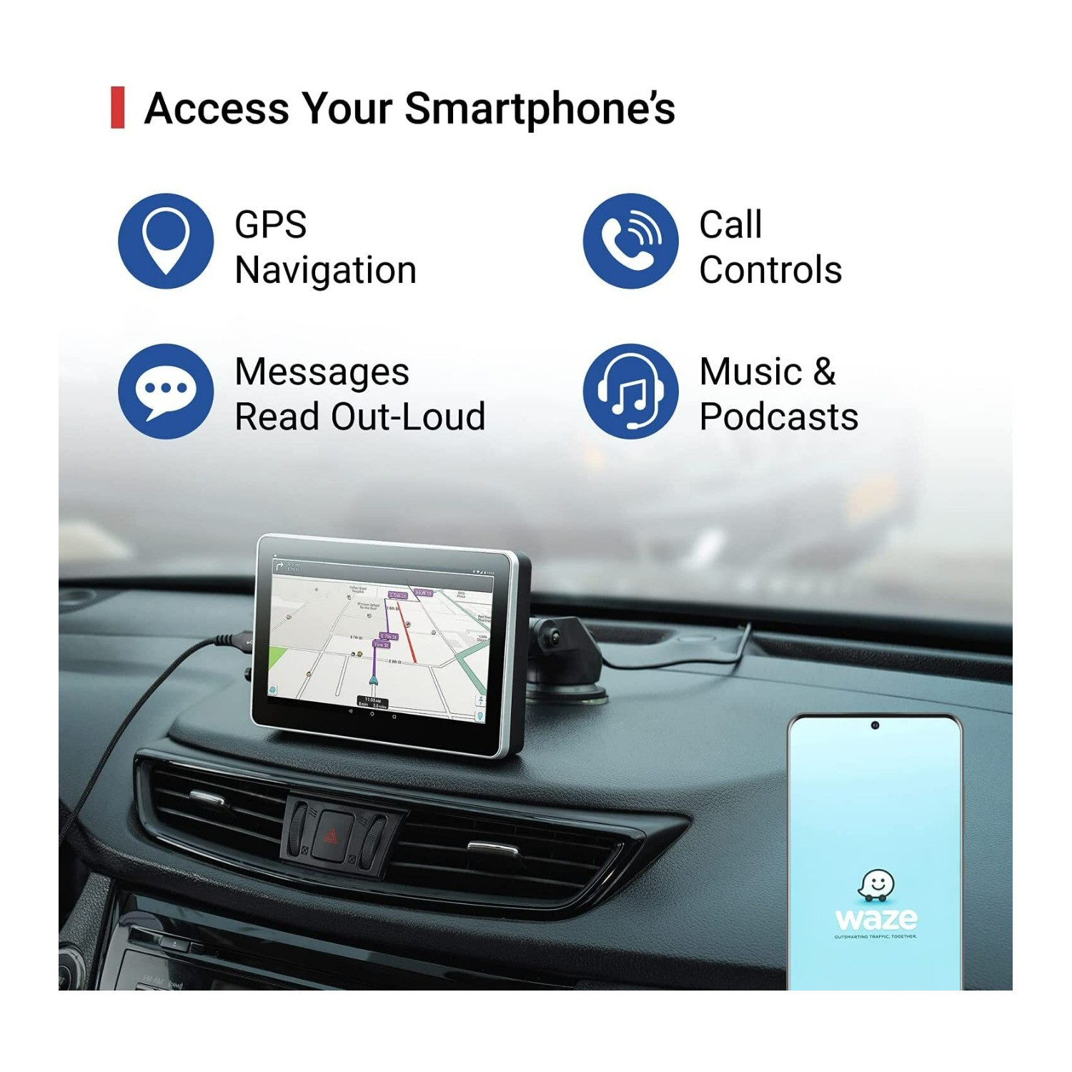 Car and Driver Intellidash 7 In IPS Touchscreen Bluetooth Multimedia Player