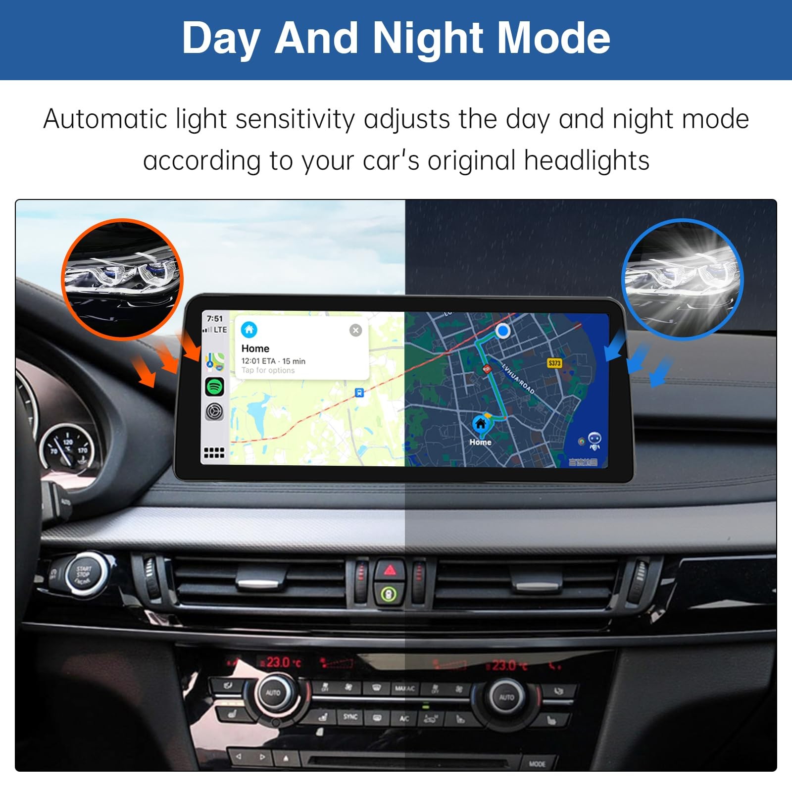 Road Top 12.3 Inch Ultra-Narrow Touchscreen Wireless Carplay for BMW X5 & X6