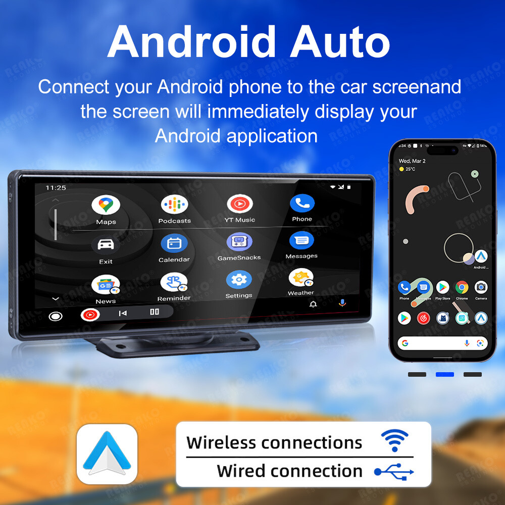 10.26inch 2K Wireless Apple CarPlay Android Auto Touch Screen Car Portable Radio