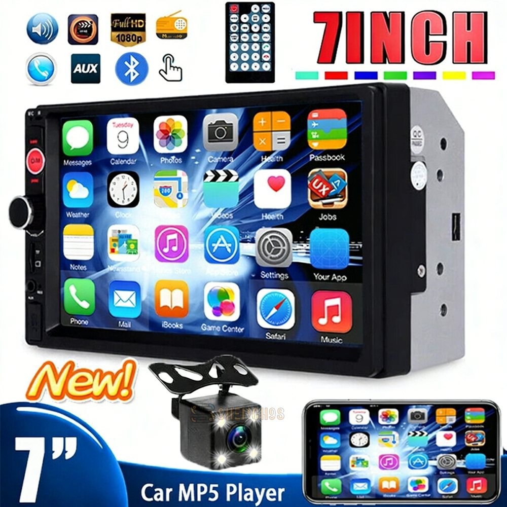 HD Touch Double 2DIN Car Stereo Bluetooth Radio Mirror Link for GPS+ Rear Camera