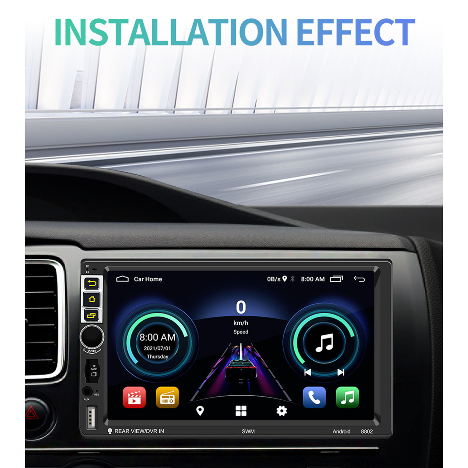 7 inch Android 10.1 Double Din Car Radio WIFI USB Steering Wheel S-8802C 1+16G