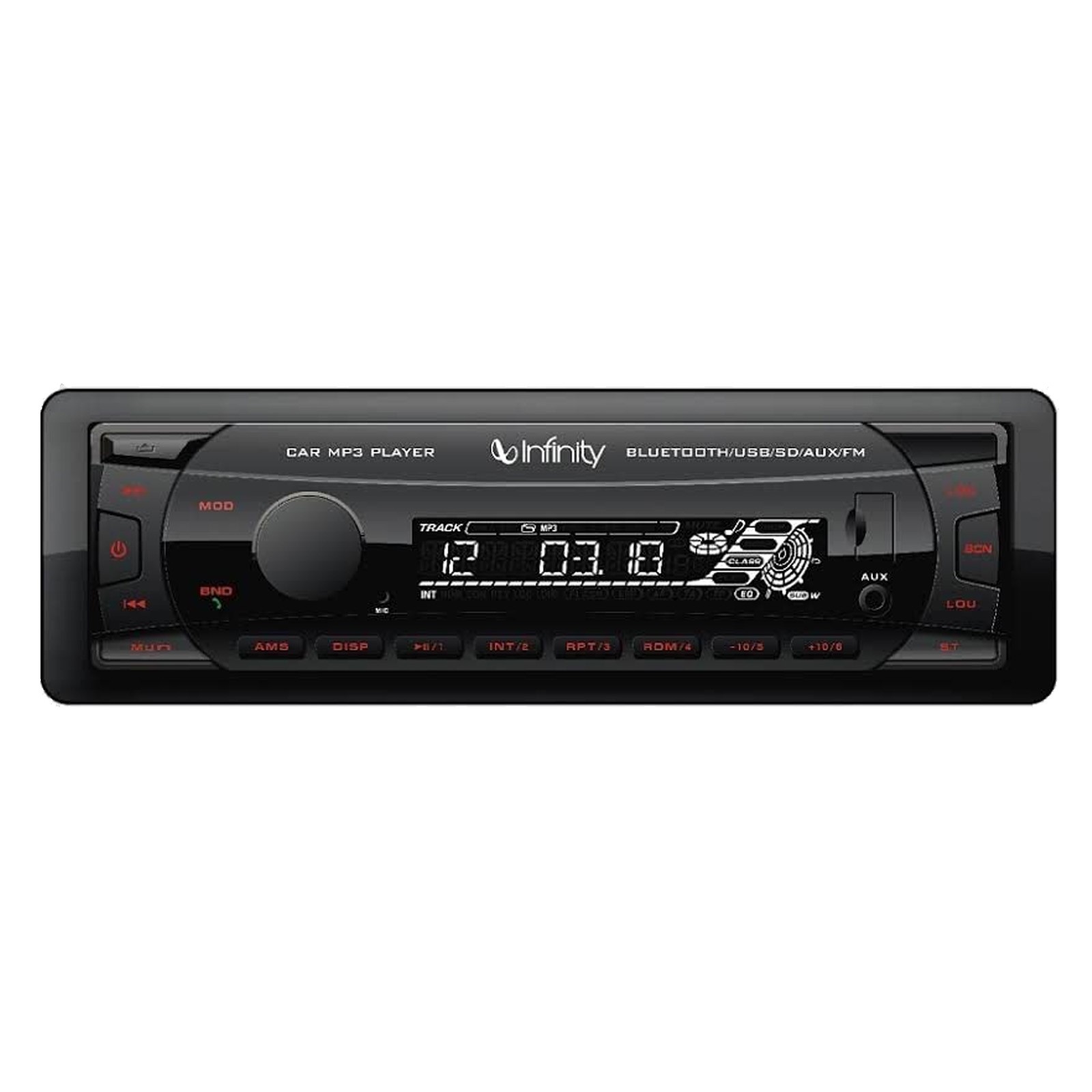 Infinity Single DIN Bluetooth FM Radio Receiver, 2x 6.5″ 200W Speaker, Amp w/Kit