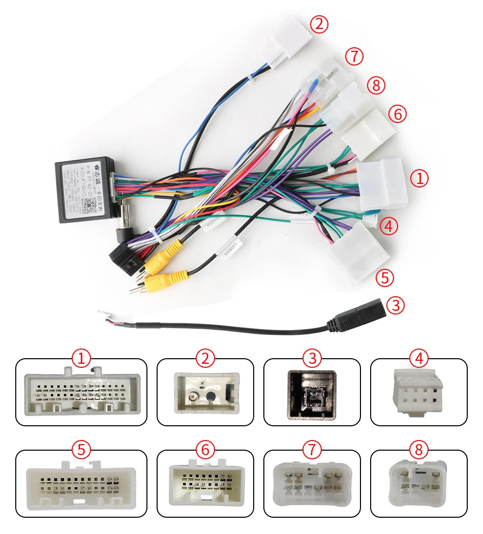 Android Car Radio 16-pin Wire Harness Cable For Toyota Corolla Camry RAV4 Canbus