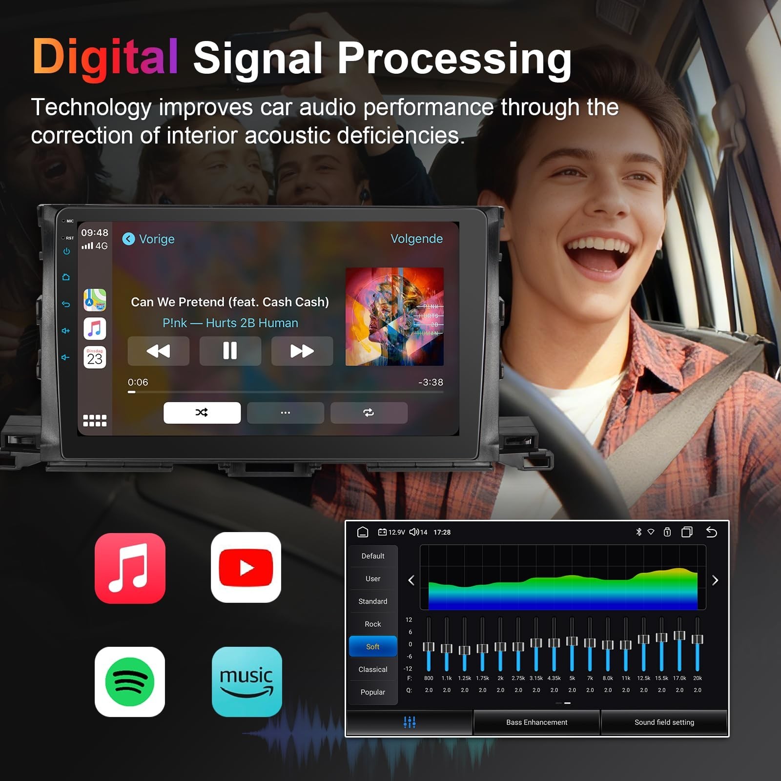 [8core 4+64G] 10.2” Car Radio Stereo for Toyota Highlander 2014-2019 CarPlay…