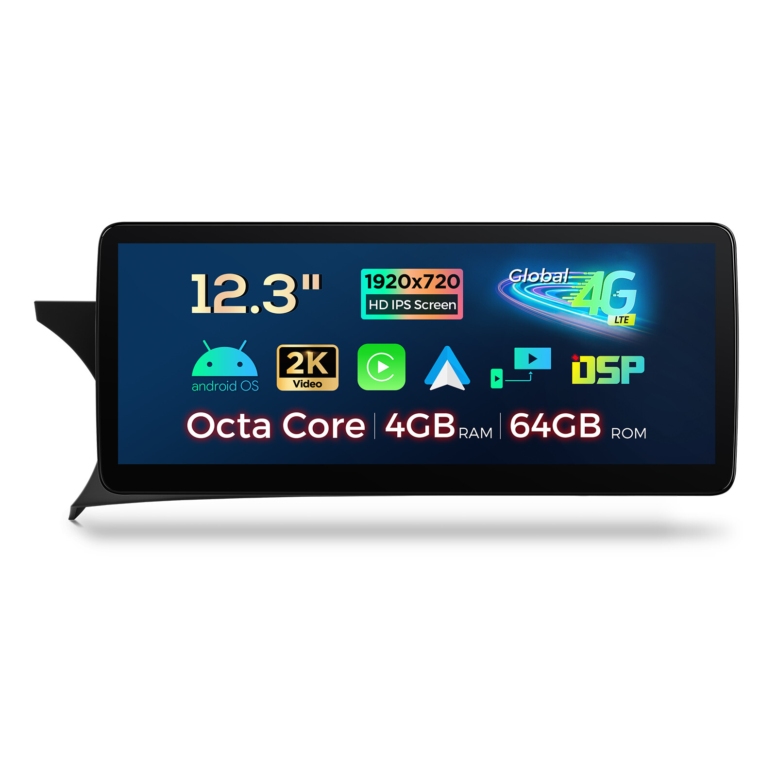 CarPlay 12.3″ IPS Android 13 8-Core 64G Car Stereo GPS Nav For Benz C-Class W204
